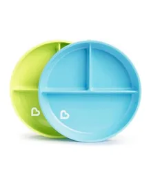 Munchkin Stay Put Suction Plates Blue & Green - 2 Pieces