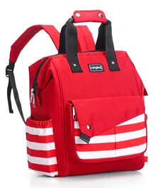 Babyhug Multifunctional Backpack Style Diaper Bag - Red White