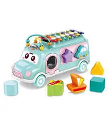 Huanger Baby Toys Music Bus with Blocks - Blue