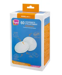 Tigex Normal Absorbent Breast Pads - 60 Pieces
