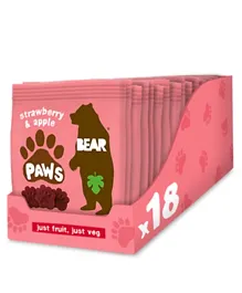 Bear Paws Strawberry & Apple Pack Of 18 - 20g