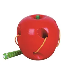 تفاحة خشبية لتعليم تعبئة الخيط في الثقب من فيغا - حمراء