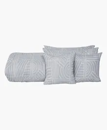 HomeBox Aurora Telavi King Printed Cotton Comforter Set - 5 Pieces