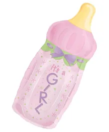 Party Centre It's A Girl Baby Bottle Foil Balloon - Pink
