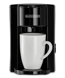 بلاك اند ديكر - ماكينة تحضير القهوة بكوب واحد مع كوب قهوة - 125 مل، 350 وات - أسود داكن