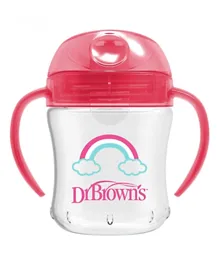 Dr Brown's Soft-Spout Transition Cup with Handles Pink - 180 ml