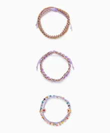 Zippy Beaded Bracelets For Girls Light Purple - Pack Of 6