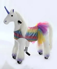 Toby's PonyCycle Kids Operated Riding Unicorn - Rainbow