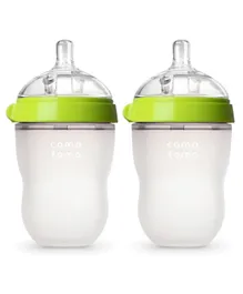Comotomo Silicone Natural Feel Baby Bottle Pack of 2 Green- 250 ml