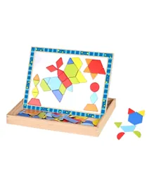 Wooden 78 Pieces Magnetic Shapes Puzzle - Multicolor
