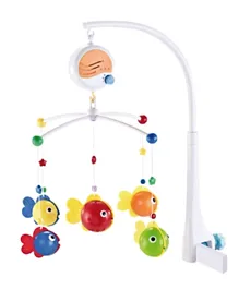 Baby Bed Bell Hanging Toy with Rattles - White