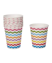 Neviti Carnival Multicoloured Waves Cups - Pack of 8
