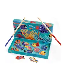 Djeco Wooden Magnetic Fishing Graphic Game - Multicolor