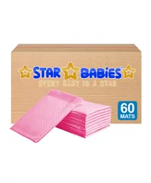 Star Babies 48pcs Regular Disposable Changing Mat with 12pcs Scented Changing Mats Pink -  Pack of 60