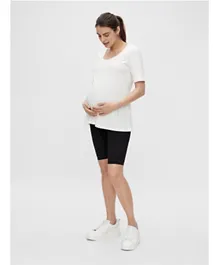 Mamalicious Mljoplin Maternity Bike Shorts -Black Denim