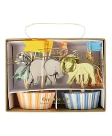 Meri Meri Safari Animals Cupcake Kit Pack of 24 - Assorted