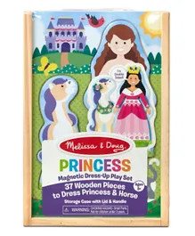 Melissa & Doug Wooden Princess Magnetic Dress Up Play Set Multi Color - 39 Pieces