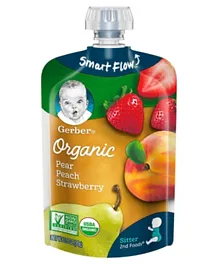 Gerber 2Ndf Organic Pear Peach Strawberry Puree Mp2 - 99g