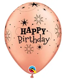 Qualatex Printed Birthday Balloon Pack of 6- Rose Gold