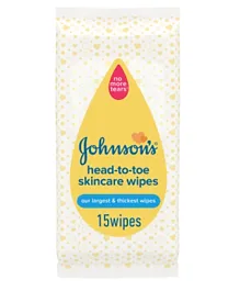 Johnson''s Baby Cleansing Wipes Head-To-Toe Skincare Pack Of 15