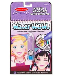 Melissa and Doug Water Wow! On the Go Travel Activity Water Reveal Pad - Makeup and Manicures