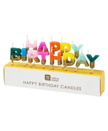Talking Tables Rainbow Happy Birthday Candles Pack of 13 - Multicolour