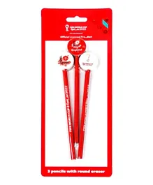 FIFA 2022 England Country Pencils with Round Eraser - 3 Pieces