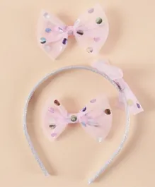 Babyhug Free Size with Bow Hairband With Extra Bows - Pink