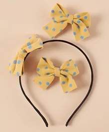 Babyhug Free Size with Bow Hairband With Extra Bows - Yellow