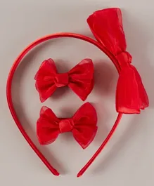 Babyhug Free Size with Bow Hairband With Extra Bows - Red