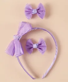 Babyhug Free Size with Bow Hairband With Extra Bows - Purple