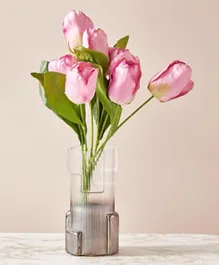 مزهرية زجاجية مضلعة برش رذاذ أوليجو من هوم بوكس