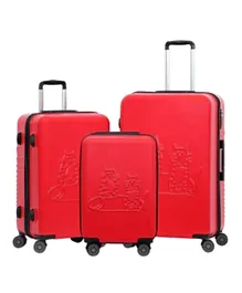 Biggdesign Cats Hardshell Spinner Luggage Set Red - 3 Pieces