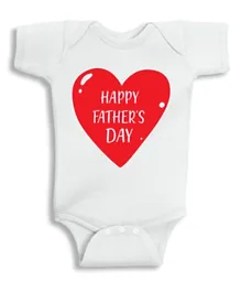 Twinkle Hands Happy Fathers Day  Onesie - White