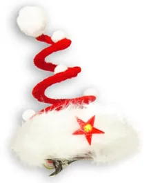Christmas Magic Spiral Santa Hat Hair Clip With Flashing Star 27989