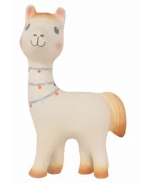 Tikiri Natural Rubber Lilith the Llama Rattle Toy - Beige
