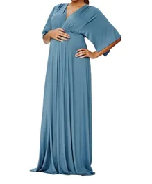 Mums & Bumps Rachel Pally Moonflower Long Maternity Caftan Dress - Blue