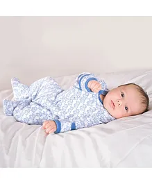 JoJo Maman Bebe Little Elephant Sleepsuit - Blue