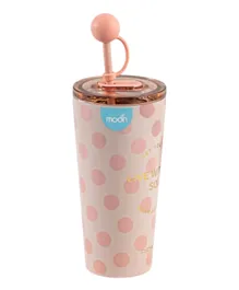 Moon Double Smoothie Cup With Straw Pink - 473mL