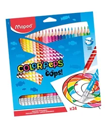 Maped Color Pencils Erasable Oops -  Pack of 24