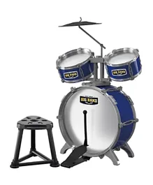 Little Story Kids Drum Set Musical Instrument With Stool - Blue