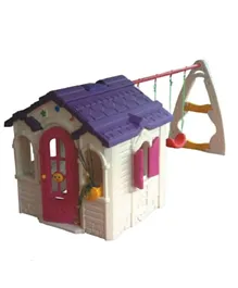 Mega Kids Farm Hut With Swing - Multi Color