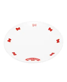 Hello Kitty White Plate with Red Ribbon Design Large - White and Red
