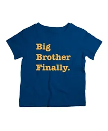 Twinkle Hands Big Brother Finally T-Shirt - Blue