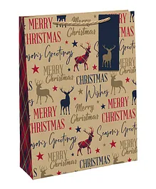 Homesmiths Christmas Moderntrad Text Stag Bottle Bag