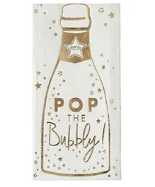 Ginger Ray Pop The Bubbly Bottle Napkins - Pack of 16