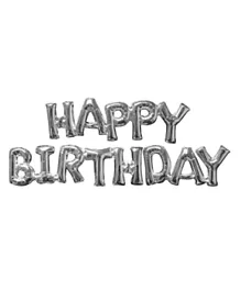 Party Centre  Phrase Happy Birthday Silver Foil Balloons
