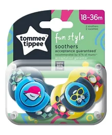 Tommee Tippee Fun Style Soother Dummies for Newborns Colours and Designs Vary - Pack of 2