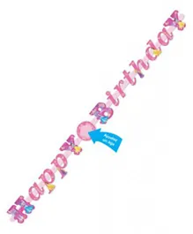 Disney Amscan Princess Sparkle Happy Birthday Banner - Pink