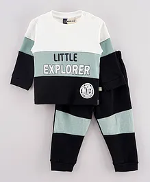 Mom's Love Little Explorer Printed Top with Bottom Set - Multicolor